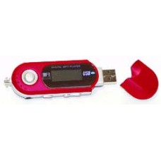 RED MP3 PLAYER 256MB W/FM RADIO/WMA/REC LCD USB RET