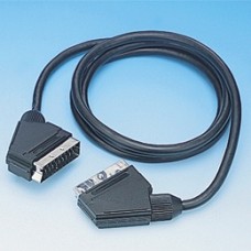 BLACK SCART 21 PIN PLUG - 21 PIN PLUG 1.2M