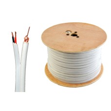 DATAPRO WHITE RG59 + 2 POWER SHOTGUN CCTV CABLE 100M ROLL [P/N 04DTP0076]