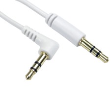 DATAPRO STRAIGHT 3.5MM STEREO JACK TO ANGLED 3.5MM STEREO JACK CABLE 1.5M WHITE [04DTP0242]