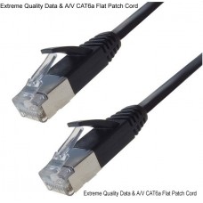 DATAPRO 15M FLAT BLACK CAT6A SSTP PATCH CORD CABLE SNAGLESS FULL COPPER DATA AND A/V [04DTP6756]