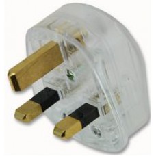 DATAPRO 3 PIN 13 AMP FUSED MAINS PLUG TRANSPARENT CLEAR PLUG [P/N 04DTP3589]