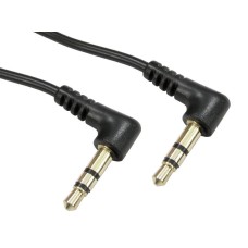 DATAPRO 1.5M 3.5MM RIGHT ANGLED TO RIGHT ANGLED STEREO PLUG GOLD CONNECTOR BLACK CABLE [04DTP7241]