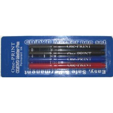 PACK OF 4 COLOURED CD MARKER SOFT/FINE TIP RET