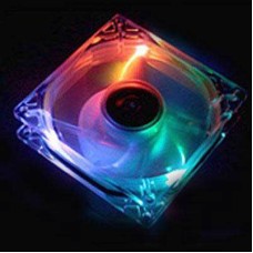 8CM TRI-COLOUR CASE FAN W /4 PIN POWER RETAIL