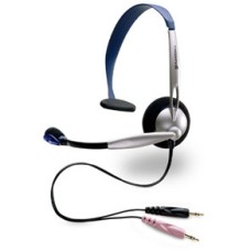 QUALITY PLANTRONICS MONAURAL HEADSET + ADJUSTABLE BOOM MIC, GOLD PLATED 3.5MM JACKS, FREQ. RESPONSE 100HZ-8K [P/N HM/SR1]